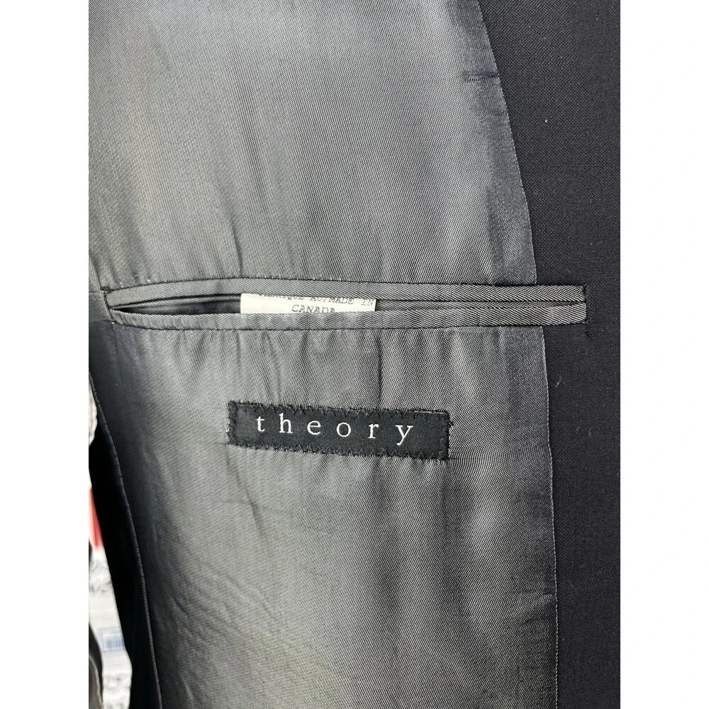 THEORY Premium Men’s 2pc Suit 38R 34x31 Recent 100% Wool Suit Jacket Pants Black